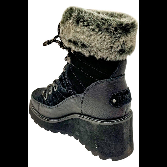 Roxy Womens Kenzie Lace Up Snow Boots Black - Medium - Picture 3 of 3